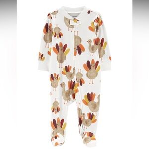 Carter’s Baby Turkey 2-Way Zip Cotton Sleep & Play Onesie- 3m, NWT